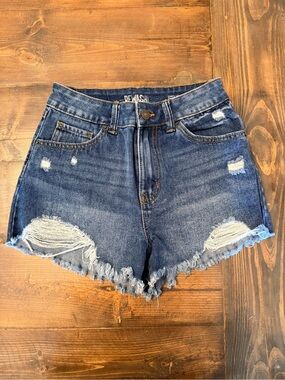 Rewash Vintage Revival High Rise Distressed Denim Shorts – Size 0